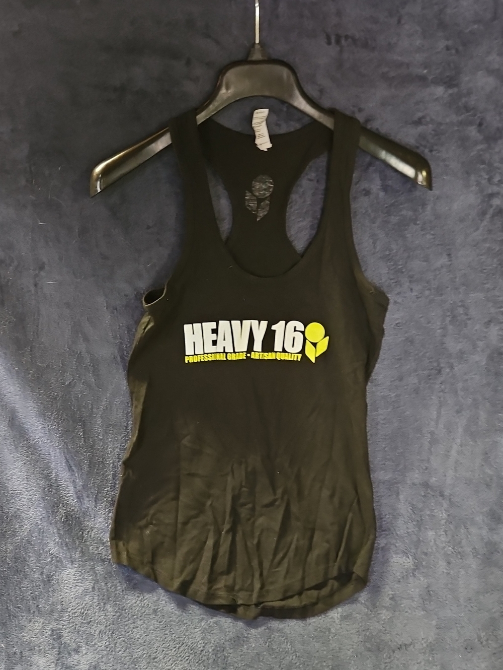 Heavy 16 Black Graphic Racerback Tank Top